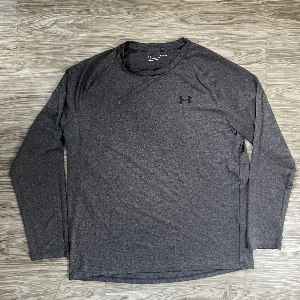 Under Armour Mens Tech 2.0 Long Sleeve Shirt Gray Heather XL 1328496-090